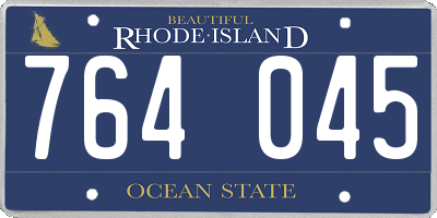 RI license plate 764045