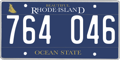 RI license plate 764046