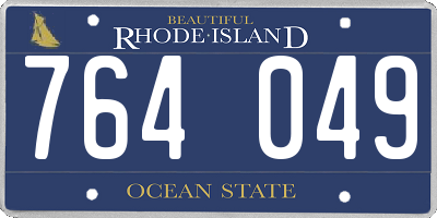 RI license plate 764049