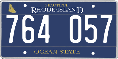RI license plate 764057