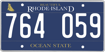 RI license plate 764059