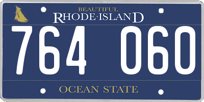 RI license plate 764060