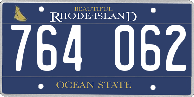 RI license plate 764062