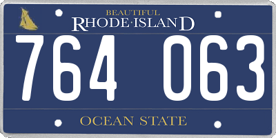RI license plate 764063