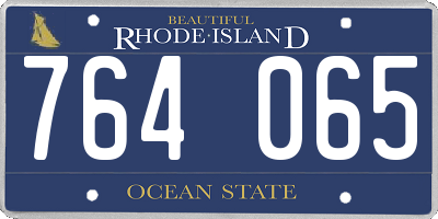 RI license plate 764065