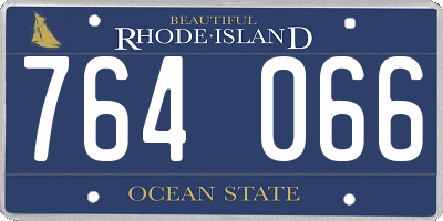 RI license plate 764066