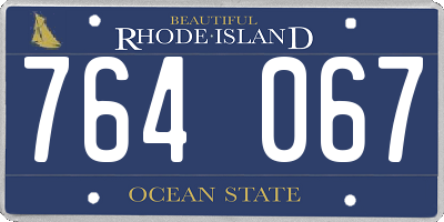 RI license plate 764067