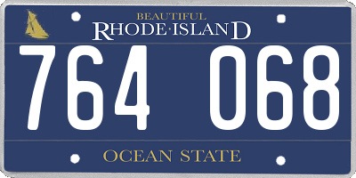 RI license plate 764068