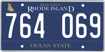 RI license plate 764069