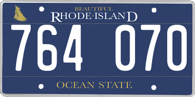 RI license plate 764070