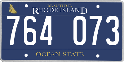 RI license plate 764073