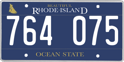 RI license plate 764075