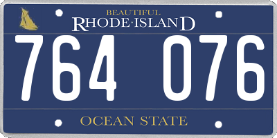 RI license plate 764076