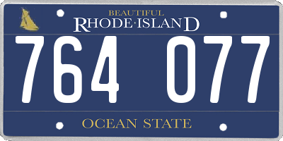 RI license plate 764077