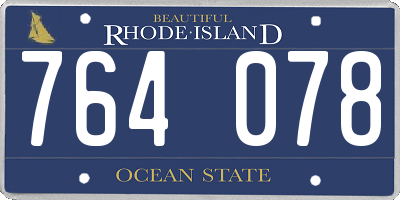 RI license plate 764078