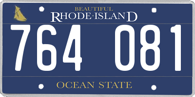 RI license plate 764081