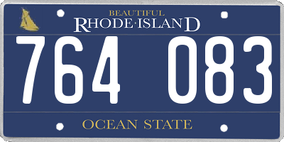 RI license plate 764083