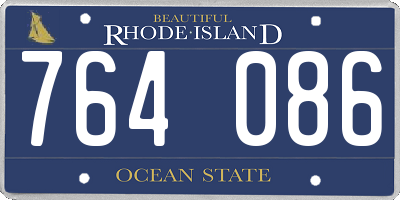 RI license plate 764086