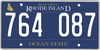 RI license plate 764087