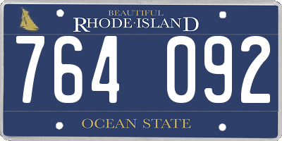 RI license plate 764092