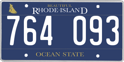 RI license plate 764093