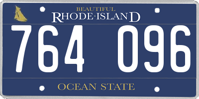 RI license plate 764096