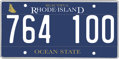 RI license plate 764100