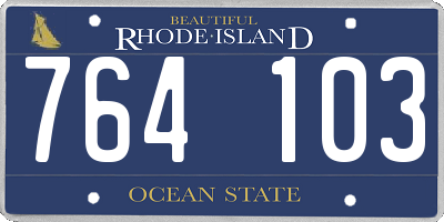 RI license plate 764103