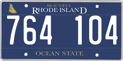 RI license plate 764104