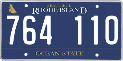 RI license plate 764110