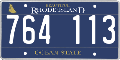 RI license plate 764113