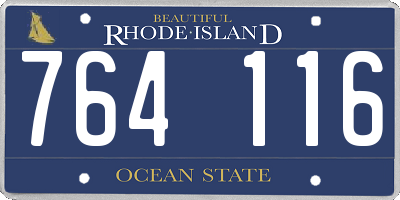 RI license plate 764116