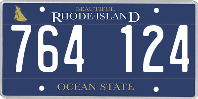 RI license plate 764124