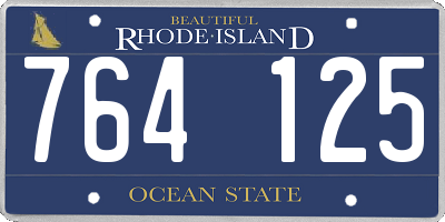 RI license plate 764125