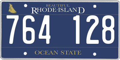 RI license plate 764128