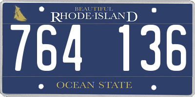 RI license plate 764136