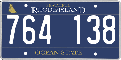 RI license plate 764138