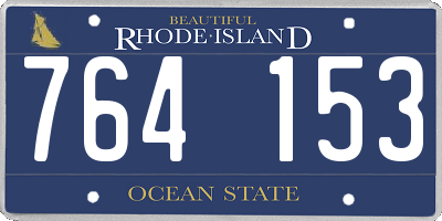 RI license plate 764153