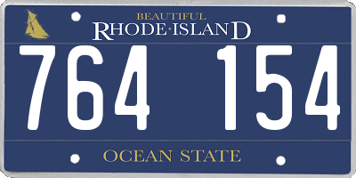 RI license plate 764154