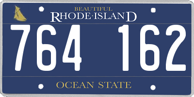 RI license plate 764162