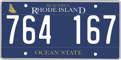 RI license plate 764167