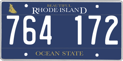 RI license plate 764172