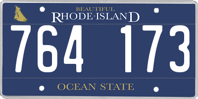 RI license plate 764173