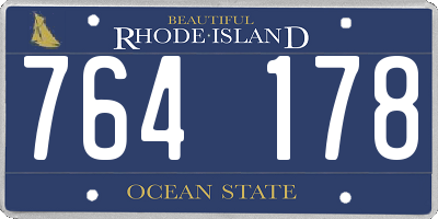 RI license plate 764178