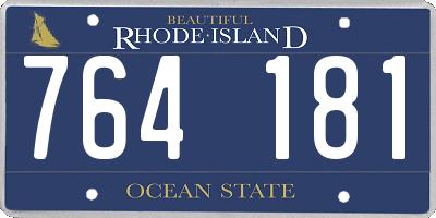 RI license plate 764181