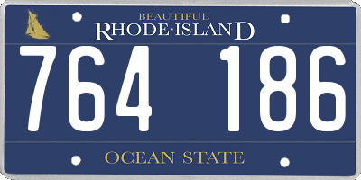 RI license plate 764186