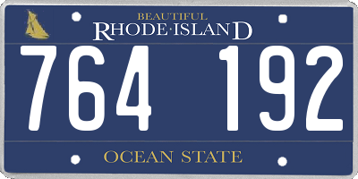 RI license plate 764192