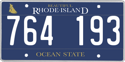 RI license plate 764193