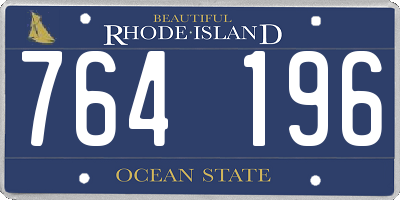 RI license plate 764196