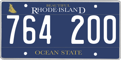 RI license plate 764200